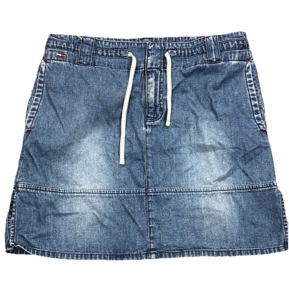 Vintage Tommy Jeans Skirt Women 11 Denim Jean Midi Med Wash School Girl Y2K 00s
